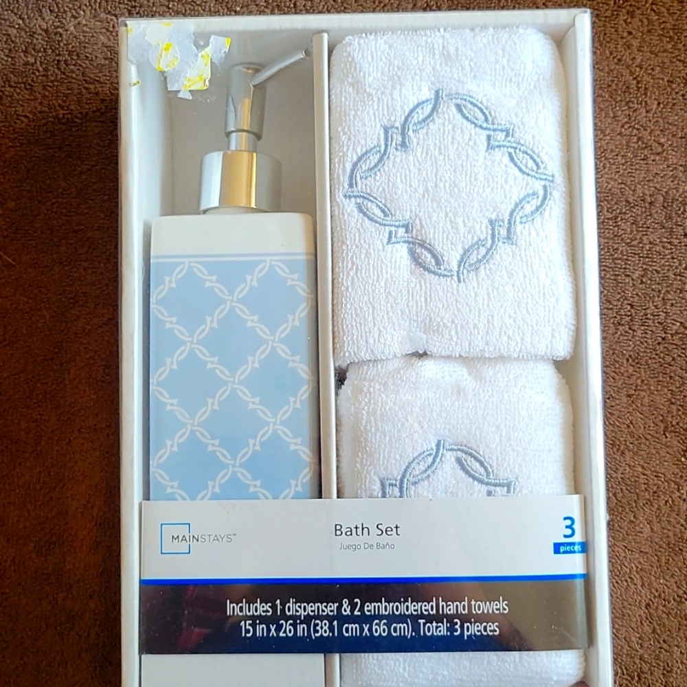 3pc. Bath Set Blue and White 2